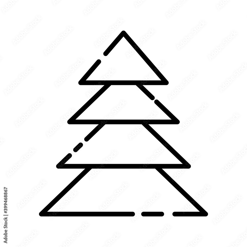 Poster tree line icon. new year symbol. simple design editable. design vector illustration