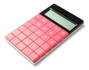 Digital calculator isolated on white background