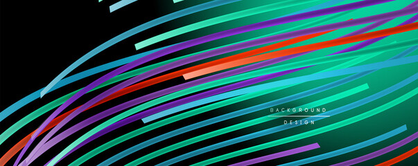 Abstract colorful lines vector background. Internet, big data and technology connections concept, abstract template