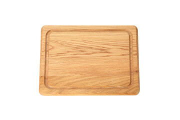 Wooden kitchen board isolated on white background