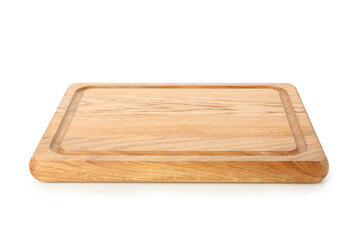 Wooden kitchen board isolated on white background