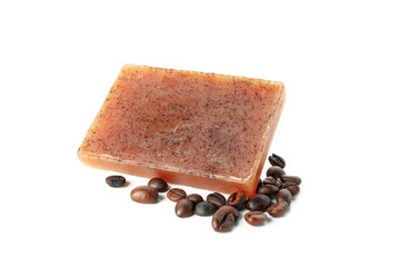 Natural handmade soap isolated on white background