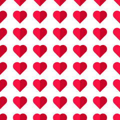 Valentine's day pink hearts seamless vector pattern. Part of collection