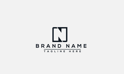 N Logo Design Template Vector Graphic Branding Element.
