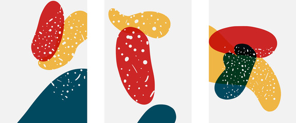 Hand drawn doodle shapes, wall art painting style, vector abstract background templates. A4 poster design or for covers, banners, flyers