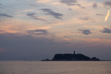 江ノ島と夕日
