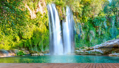 Long exposure photo of Famous Kursunlu Waterfalls - Antalya, Turkey 