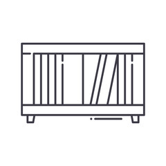 Interior shelf icon, linear isolated illustration, thin line vector, web design sign, outline concept symbol with editable stroke on white background.
