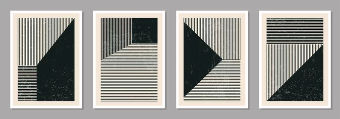 Foto op Plexiglas Minimale jaren & 39 20 geometrisch ontwerp poster, vector sjabloon met primitieve vormen © C Design Studio