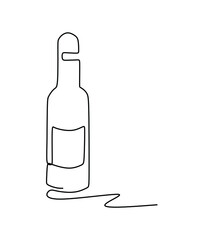 Bottle drink. Continuous one line drawing