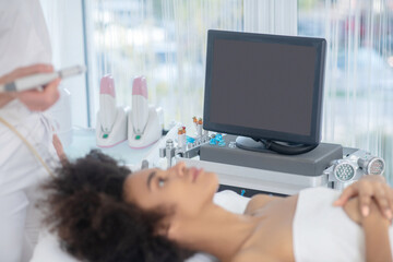 Doctor preparing for new cosmetic procedure and girl