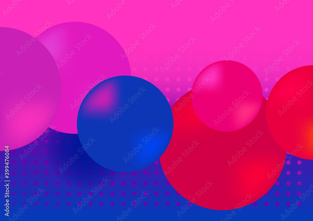Poster horizontal abstract bright background with color bubbles. vector illustration.