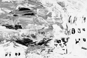Painting, Modern Art contemporary. gray black and white gradient, gouache acrylic paint, abstract texture palette knife hand drawn background for your design.