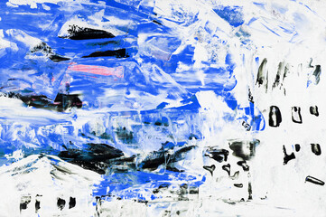 Painting, Modern Art contemporary. gradient, gouache acrylic paint in palette knife technique, abstract texture hand drawn background for your design. blue pink lilac black white