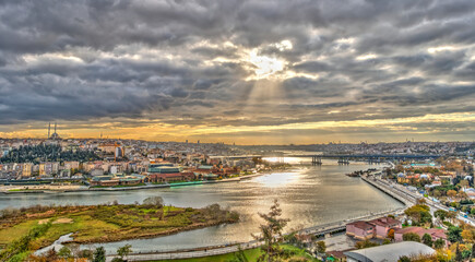 Istanbul, Turkey: The Golden Horn at sunrise