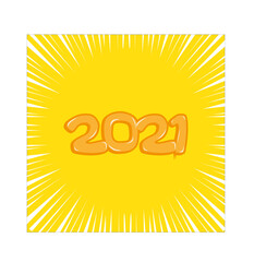 2021, vector cartoon illustration, happy new years