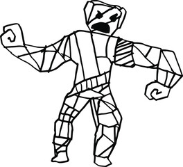 Evil giant with fists. An angry giant.