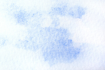 Light blue watercolor background. Aquarelle hand painted texture paper. Drawing concept