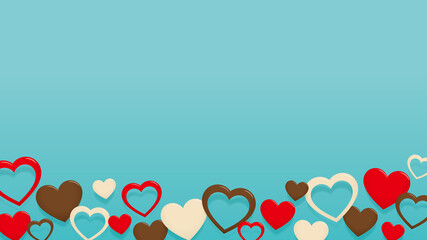 バレンタインデーの背景、3色のハート © hoshisei