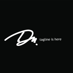 Dn initial handwriting or handwritten logo for identity