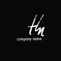 Hn initial handwriting or handwritten logo for identity