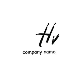 Hv initial handwriting or handwritten logo for identity