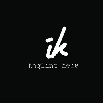 ik initial handwriting or handwritten logo for identity