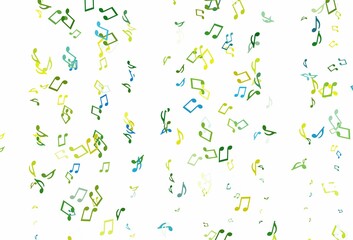 Light colorful vector template with musical symbols.