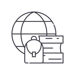 International studies icon, linear isolated illustration, thin line vector, web design sign, outline concept symbol with editable stroke on white background.