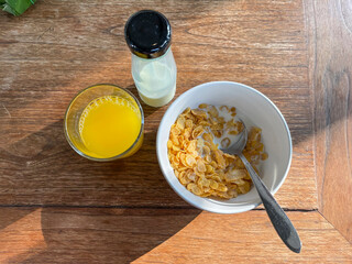 Breakfast provided by the hotel for tourists.