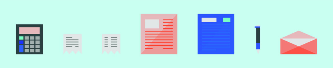 set of payroll salary cartoon icon design template with various models. vector illustration isolated on blue background