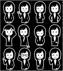 ビジネスウーマン　表情セット