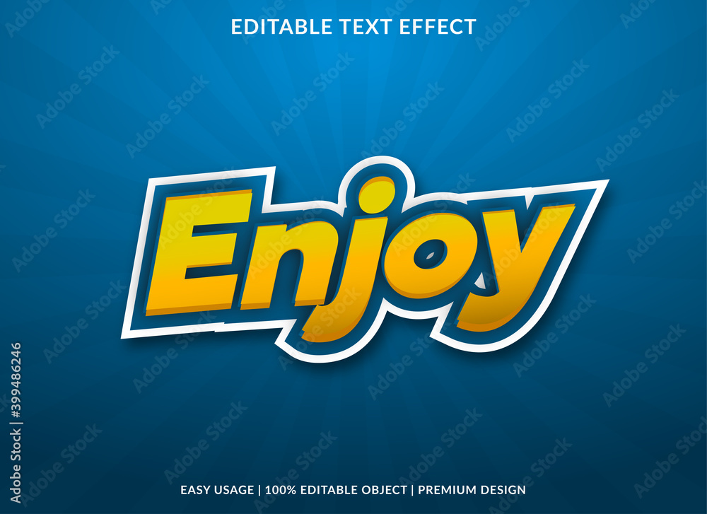 Poster enjoy text effect with bold style use for business brand and logo