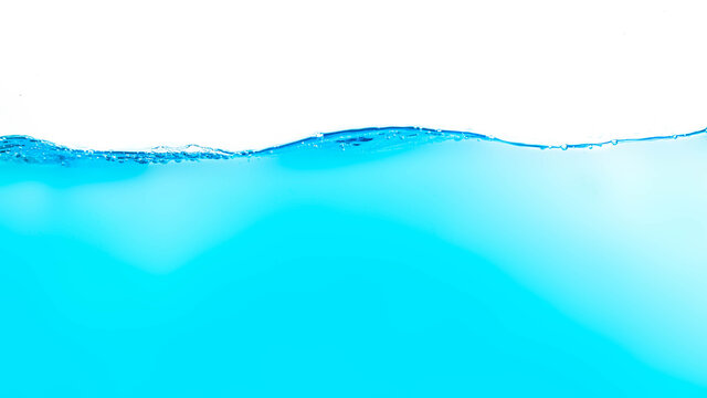 Water splash with bubbles of air, isolated on the white background