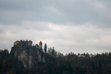 Ancient Castle on Julian Alps. Bled, Slovenia