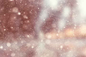 snow abstract warm glow background, winter christmas design