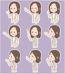 ビジネスウーマン　表情セット
