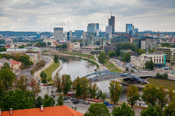 Fototapeta na wymiar Cityscape with Vilnius downtown