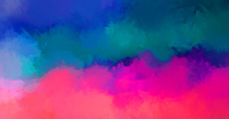 2D illustration of colorful brush strokes. Decorative texture painting. Vibrant paint pattern backdrop.