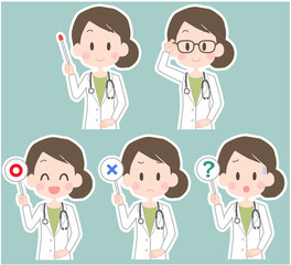 女性医師　ポインター　セット
