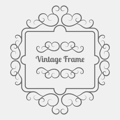 Vintage calligraphic frame in monochrome style. - Vector.