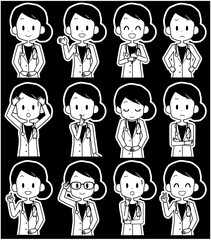 女性医師　表情セット