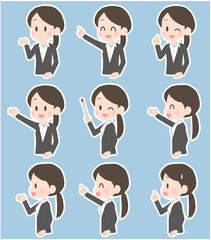 ビジネスウーマン　表情セット