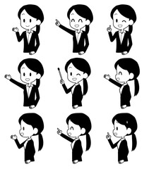ビジネスウーマン　表情セット