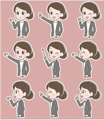 ビジネスウーマン　表情セット