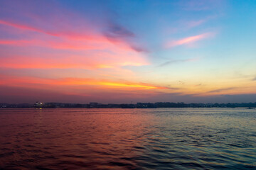 sunrise over the river in Thailand
