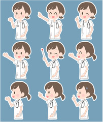 看護師　表情セット