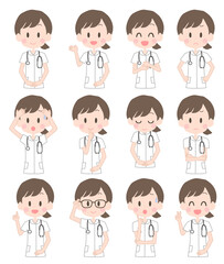 看護師　表情セット