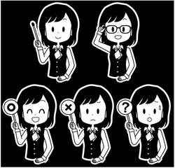 女性事務員　ポインター　セット