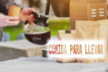 Coffee takeout available during coronavirus outbreak pandemic